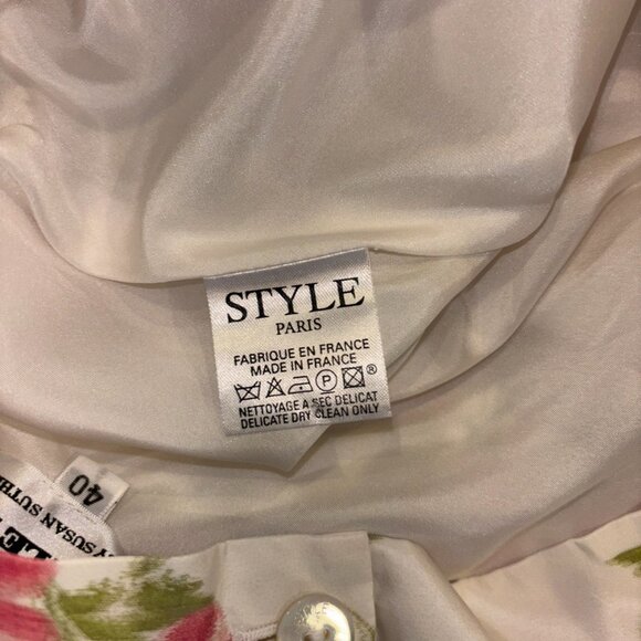 STYLE PARIS by Susan Sutherland 100% Silk Floral Midi Skirt - Picture 5 of 5